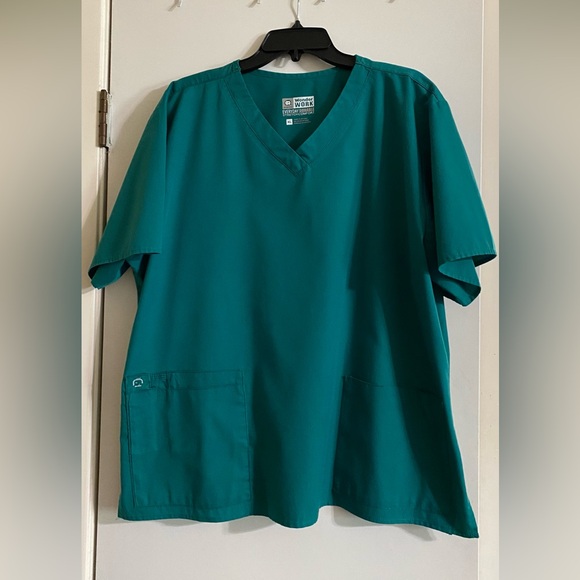 WonderWink Jade V-Neck every day durable stretch, comfort Scrub Top XL - Picture 1 of 5